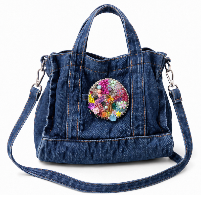 Mini Denim Heart and Mini Denim Garden