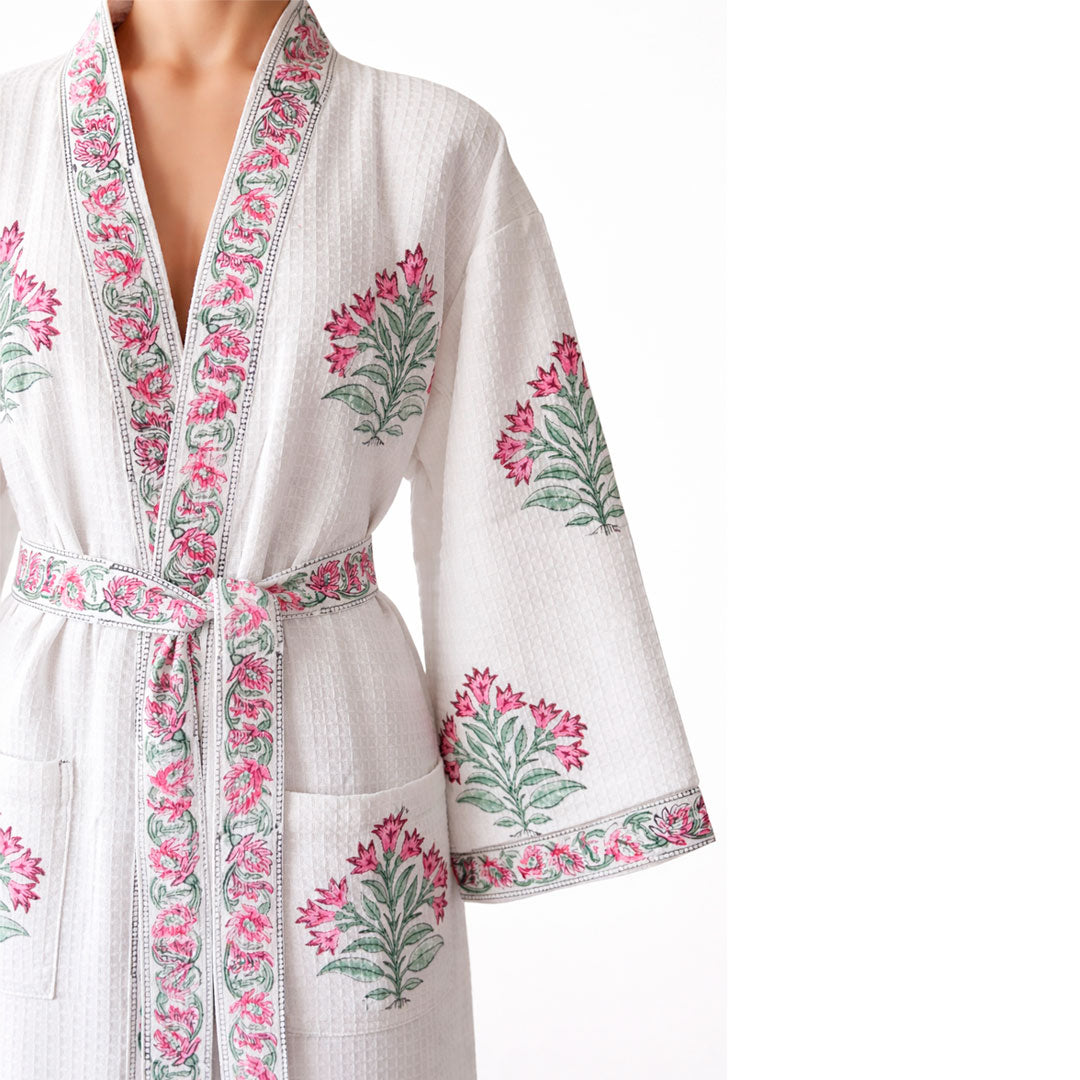 Bathrobe Coral Floral Coral