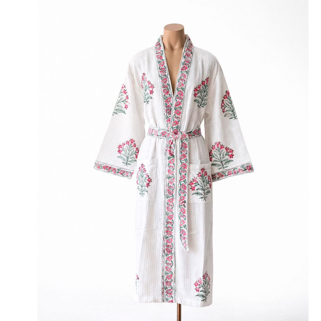 Bathrobe Coral Floral Coral