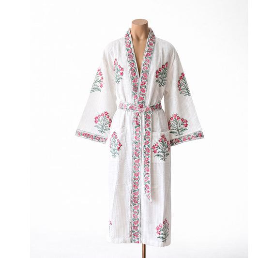 Bathrobe Coral Floral Coral
