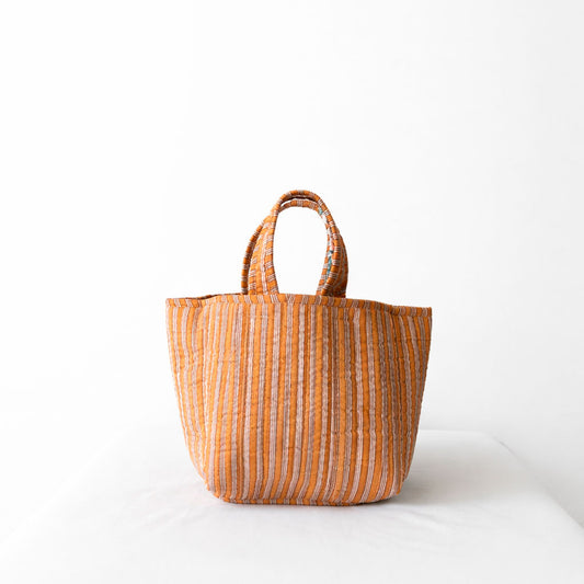 Mini Tote Azahar Flores Naranjas Reversible