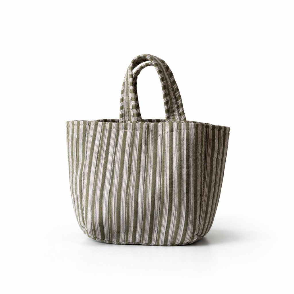 Mini Tote Raíz Verde Militar Reversible